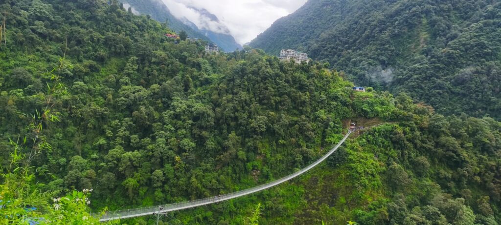 Jhinu Suspension Bridge on the Annapurna Base Camp Trek