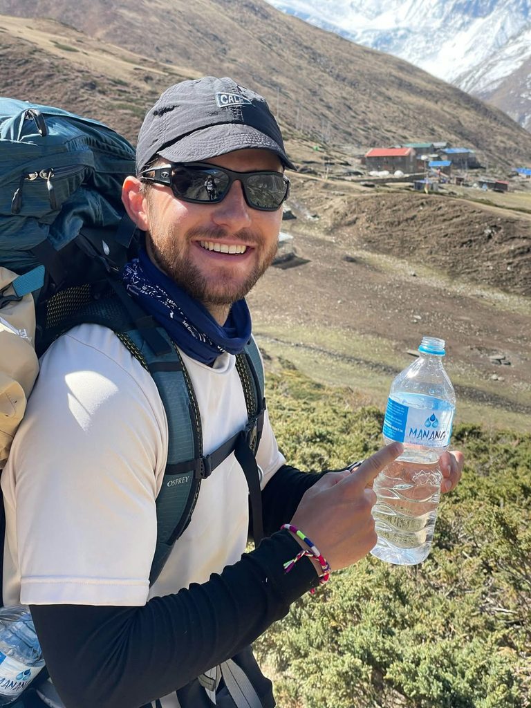 Water bottle in Manang on the Annapurna Circuit Trek
