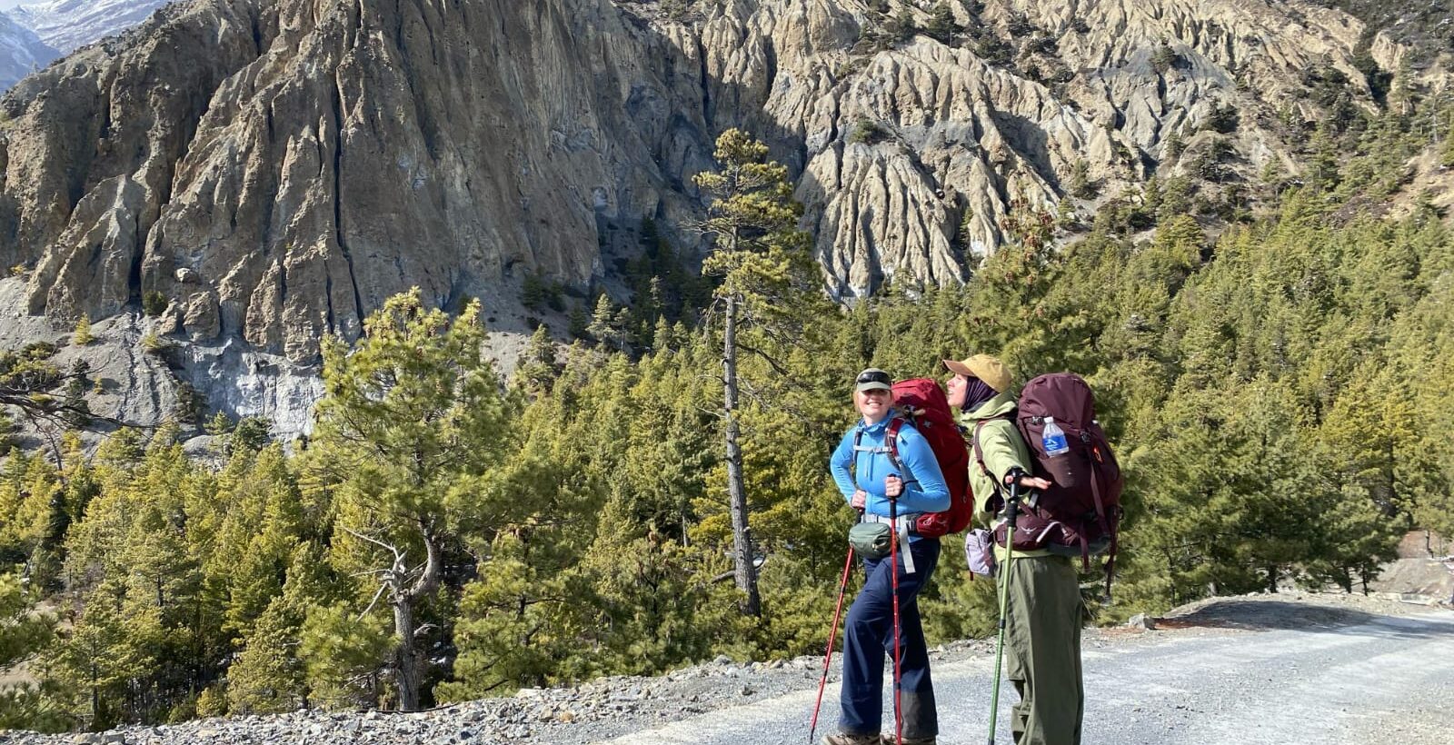Trekkers on the Annapurna Circuit Trek in Nepal.