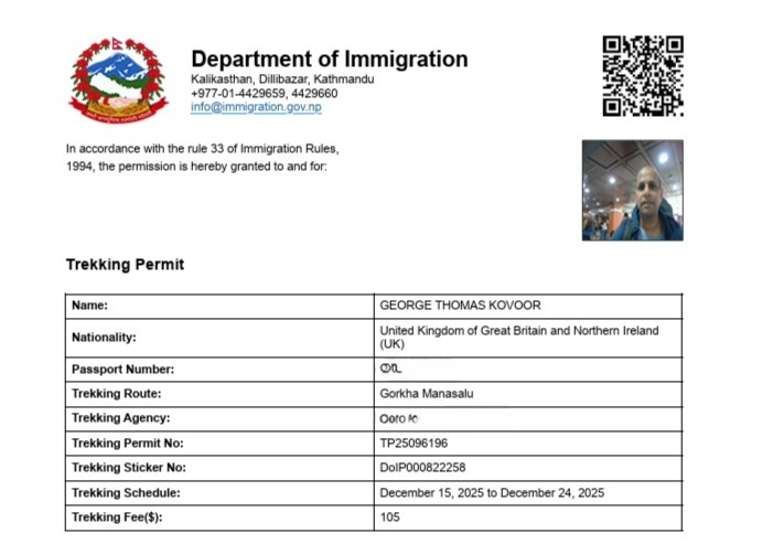 Manaslu Restricted Area Permit (RAP)